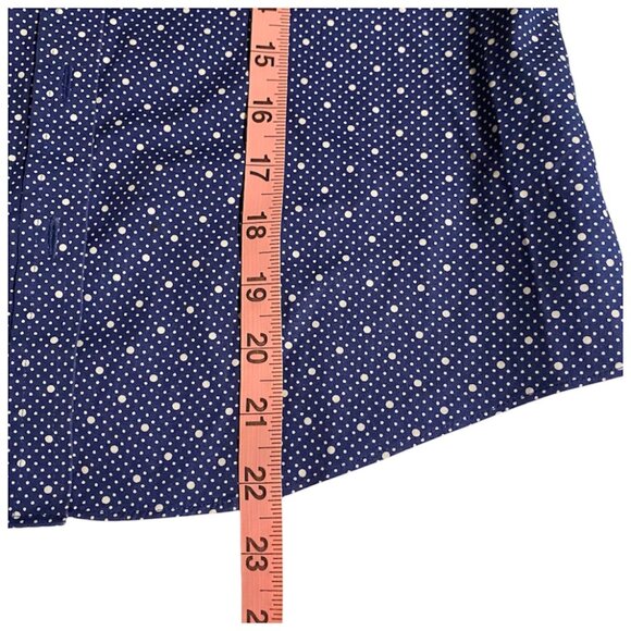 LL Bean Women's Wrinkle Free Bu Shirt Size XXS Petite Blue Polka Dot - Picture 4 of 7